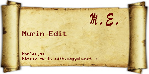 Murin Edit névjegykártya
